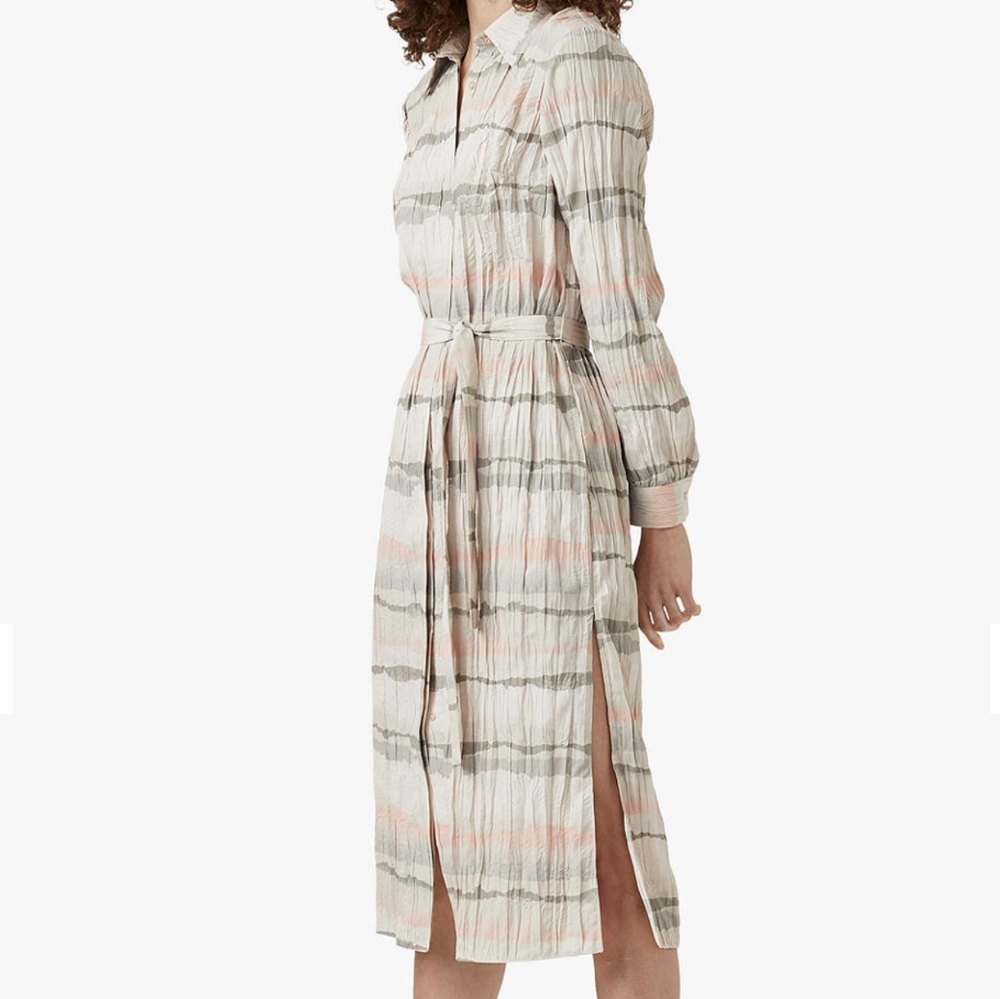 BRAND NEW. French Connection Hope Drape Shirt Dress in Dusty Pink. Size 4.